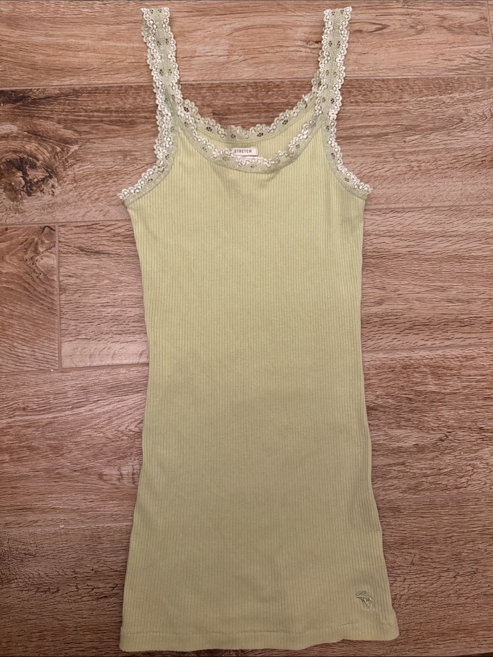 Abercrombie & Fitch Ribbed Tank in Pale Green